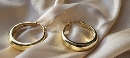 Gold Plated Round Circle Hoop Earrings