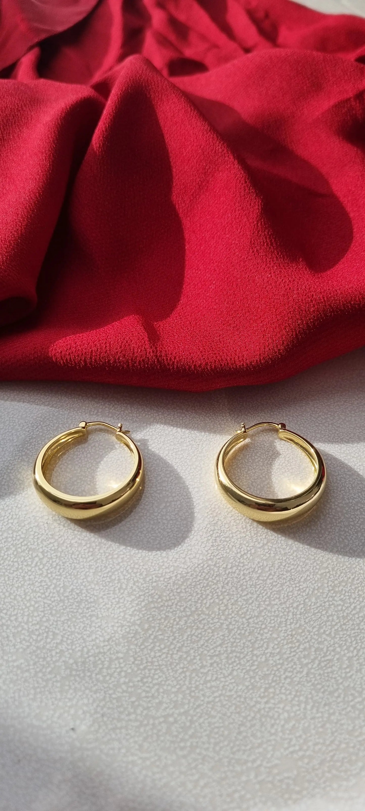 Gold Plated Round Circle Hoop Earrings