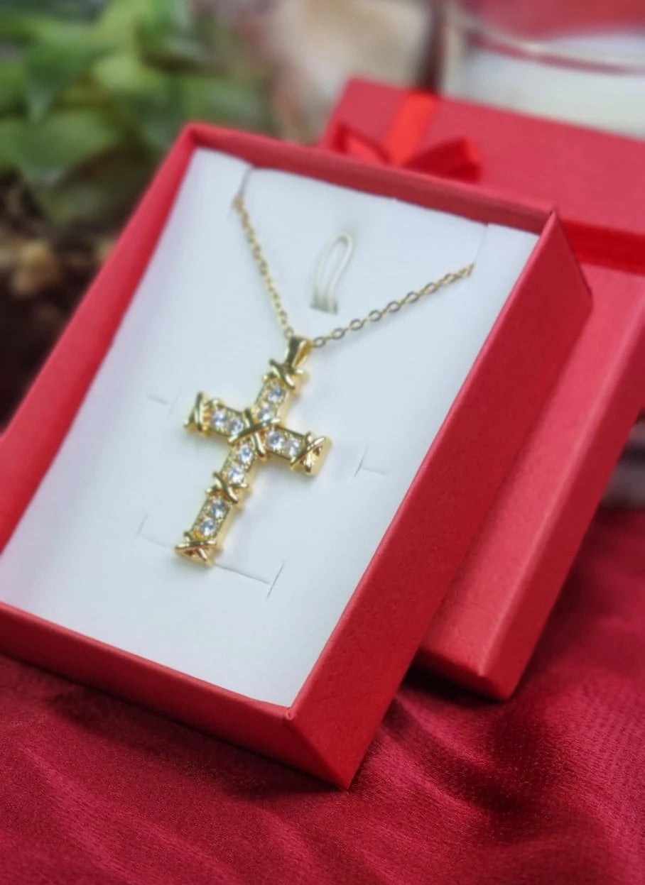 Zircon Cross Necklace for Women