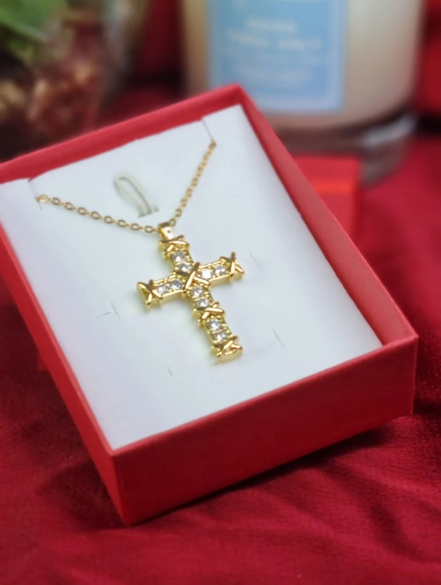 Zircon Cross Necklace for Women