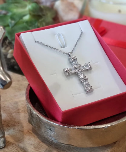 Zircon Cross Necklace for Women