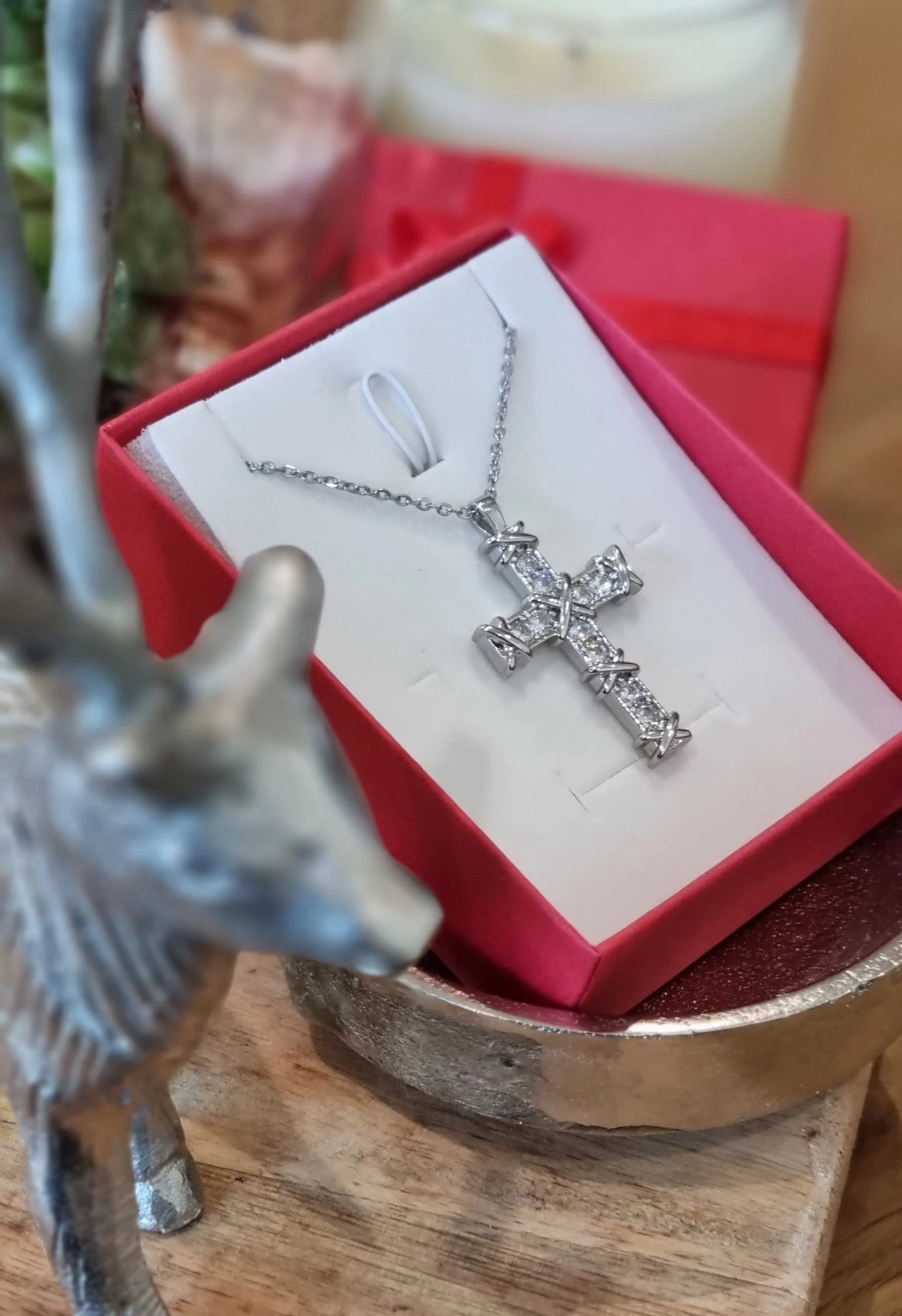 Zircon Cross Necklace for Women