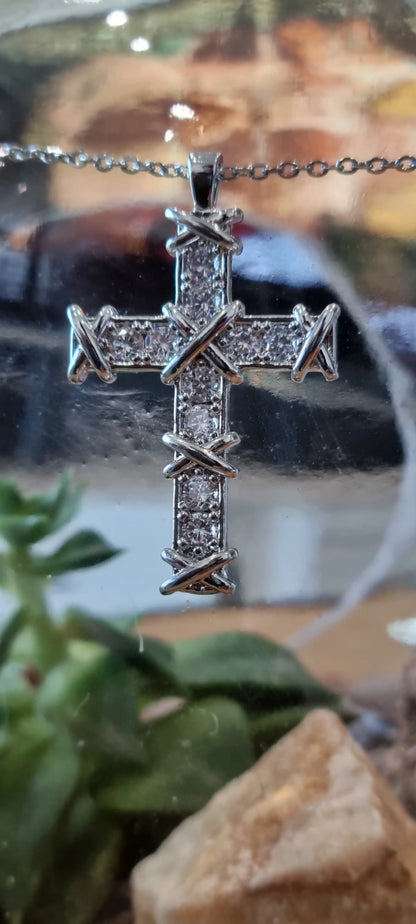 Zircon Cross Necklace for Women