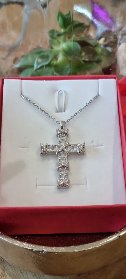 Zircon Cross Necklace for Women
