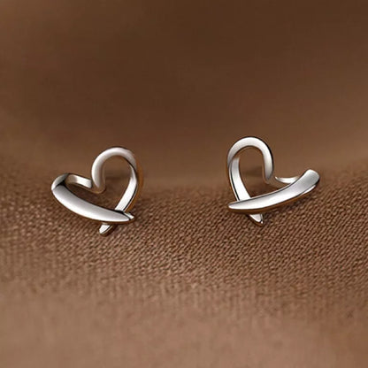 925 Sterling Silver Hollow Heart Stud Earrings – Delicate 8mm Jewellery for Women & Girls  Gift Pouch Included  UK Hallmarked