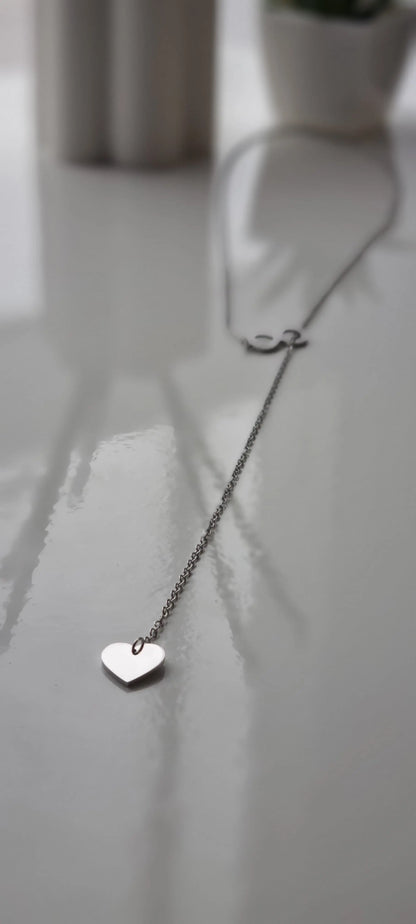 925 Sterling Silver Sparkling Heart Infinity Necklace