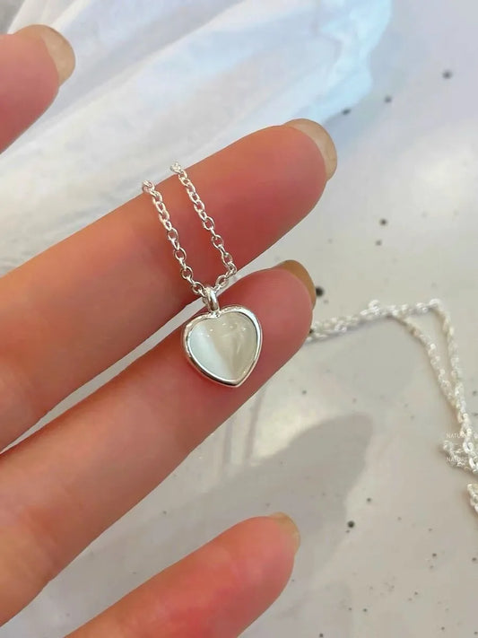 Heart Moonstone Pendant in 925 Sterling Silver with 18-inch Chain - Women’s Jewellery Gift