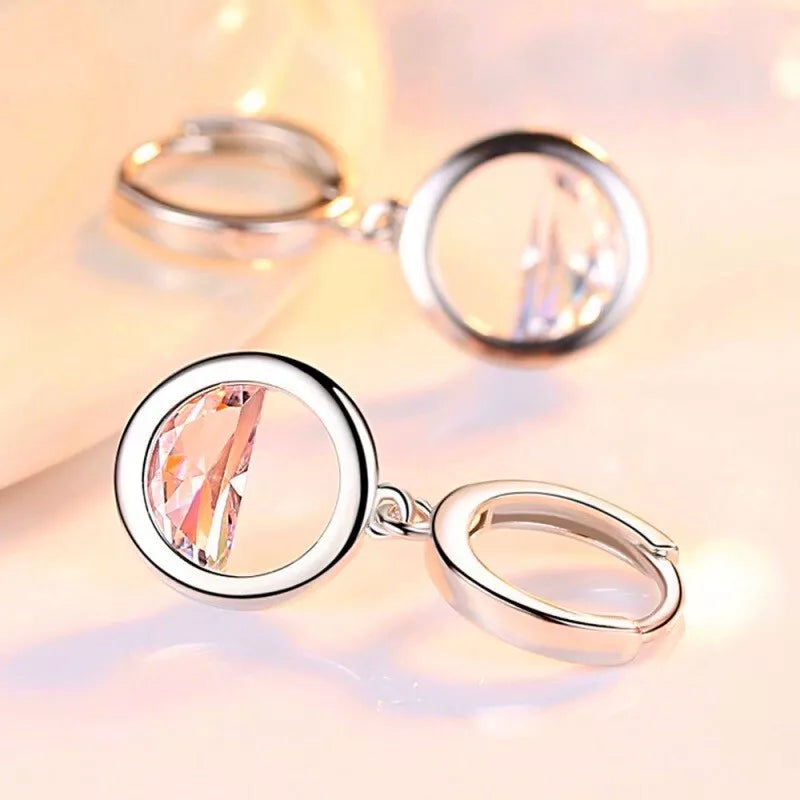 Lake Circle Drop Hoop & Dangle Hook Earring and Necklace Set