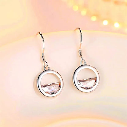 Lake Circle Drop Hoop & Dangle Hook Earring and Necklace Set