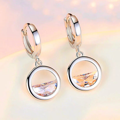 Lake Circle Drop Hoop & Dangle Hook Earring and Necklace Set