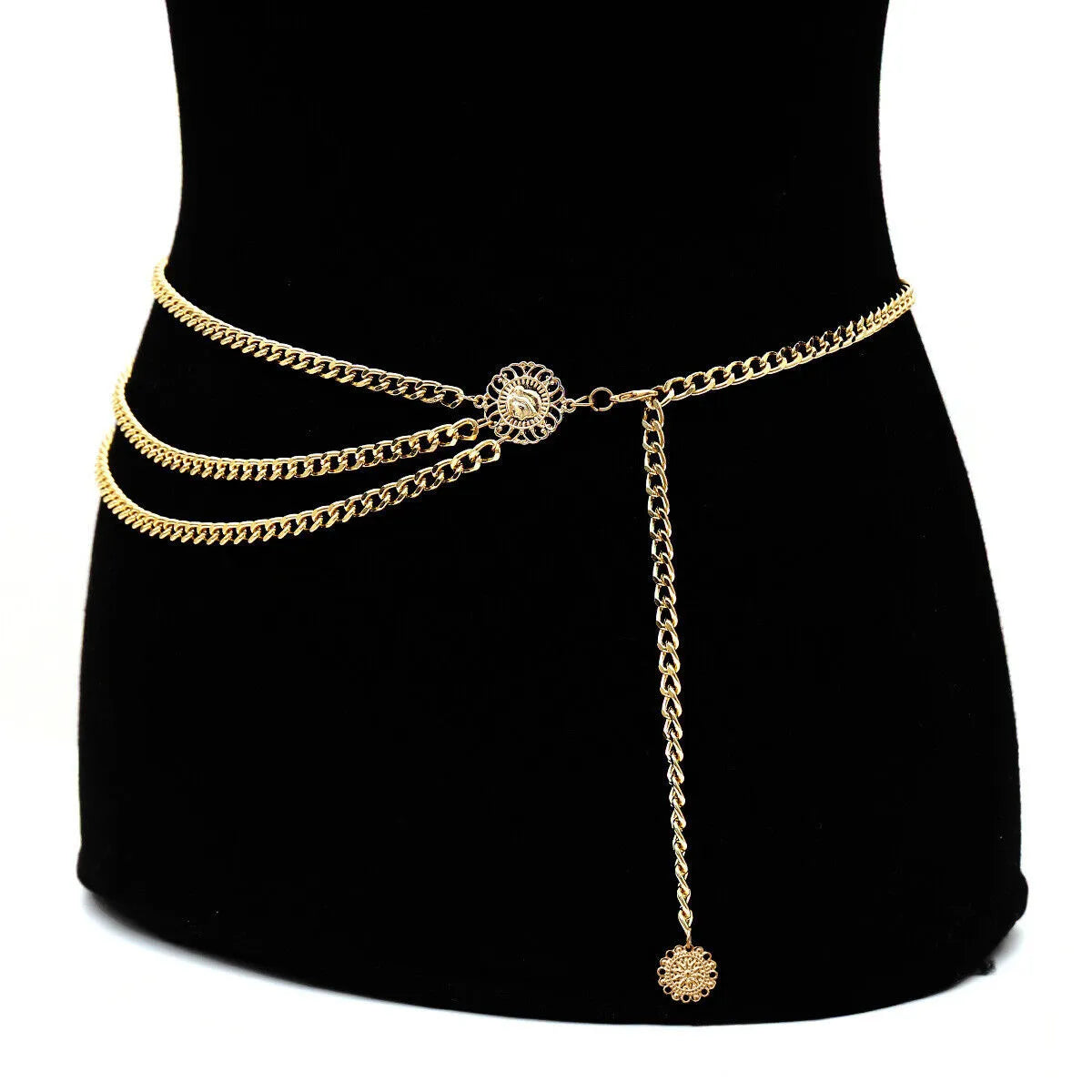 Metal High Waist Chain Belt For Women | Adjustable Women Coin Belt