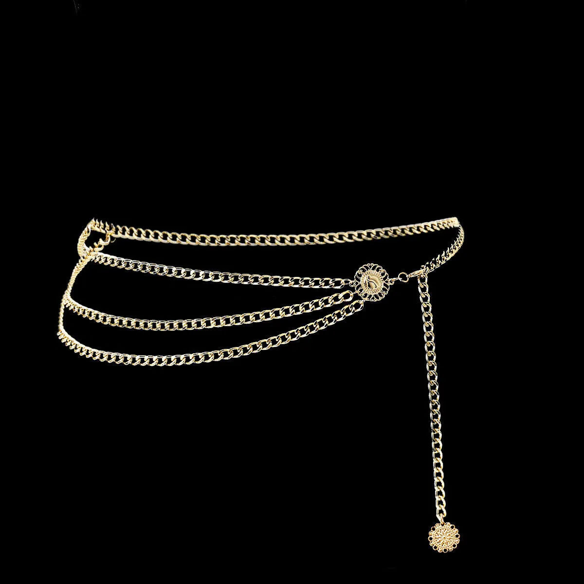 Metal High Waist Chain Belt For Women | Adjustable Women Coin Belt