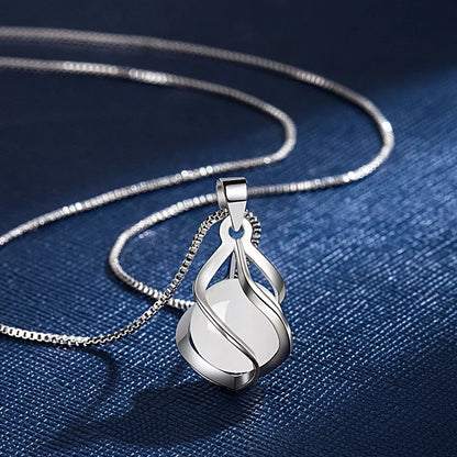 Moonstone Swirl Pendant Necklace and Earrings Set