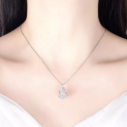 Moonstone Swirl Pendant Necklace and Earrings Set