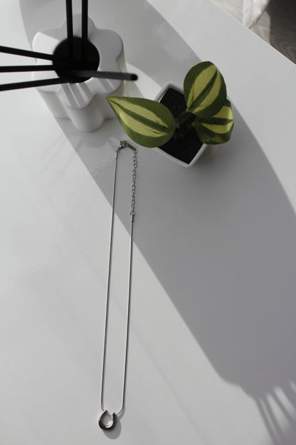 U shaped Silver necklace