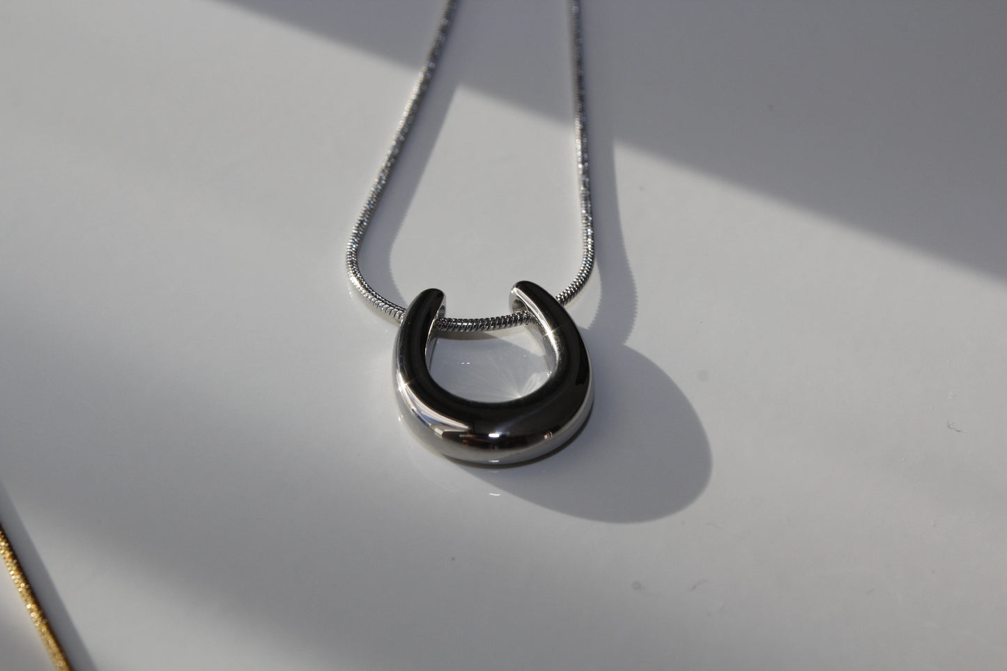 U shaped Silver necklace