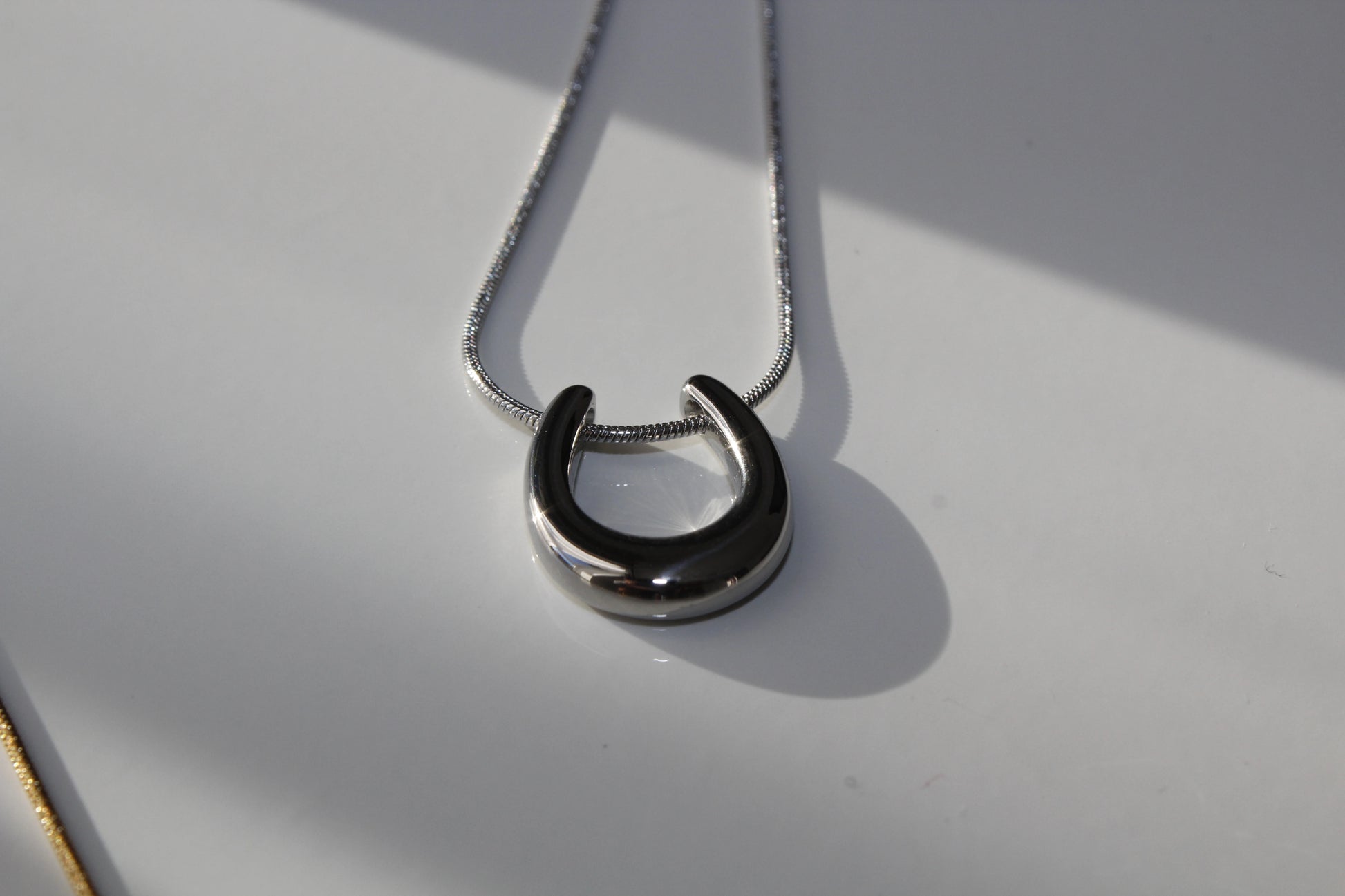 U shaped Silver necklace