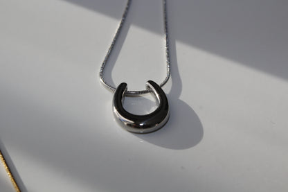 U shaped Silver necklace