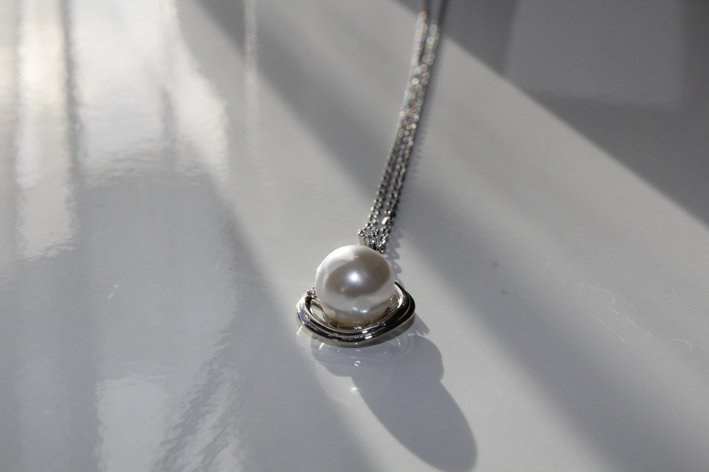 925 Silver Plated Freshwater Pearl Large Water Drop Pendant Necklace