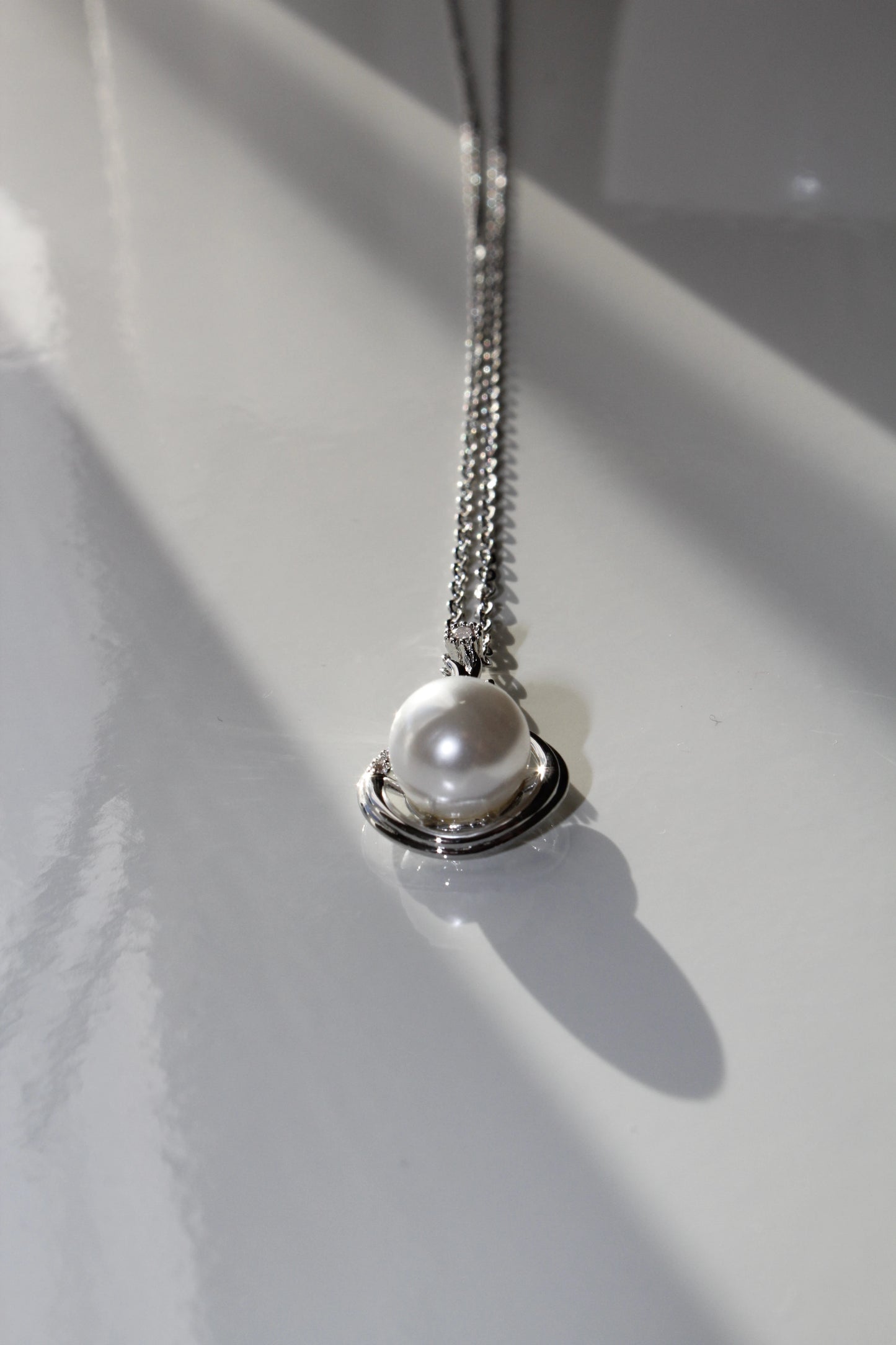 925 Silver Plated Freshwater Pearl Large Water Drop Pendant Necklace