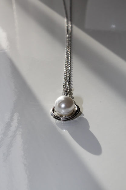 925 Silver Plated Freshwater Pearl Large Water Drop Pendant Necklace