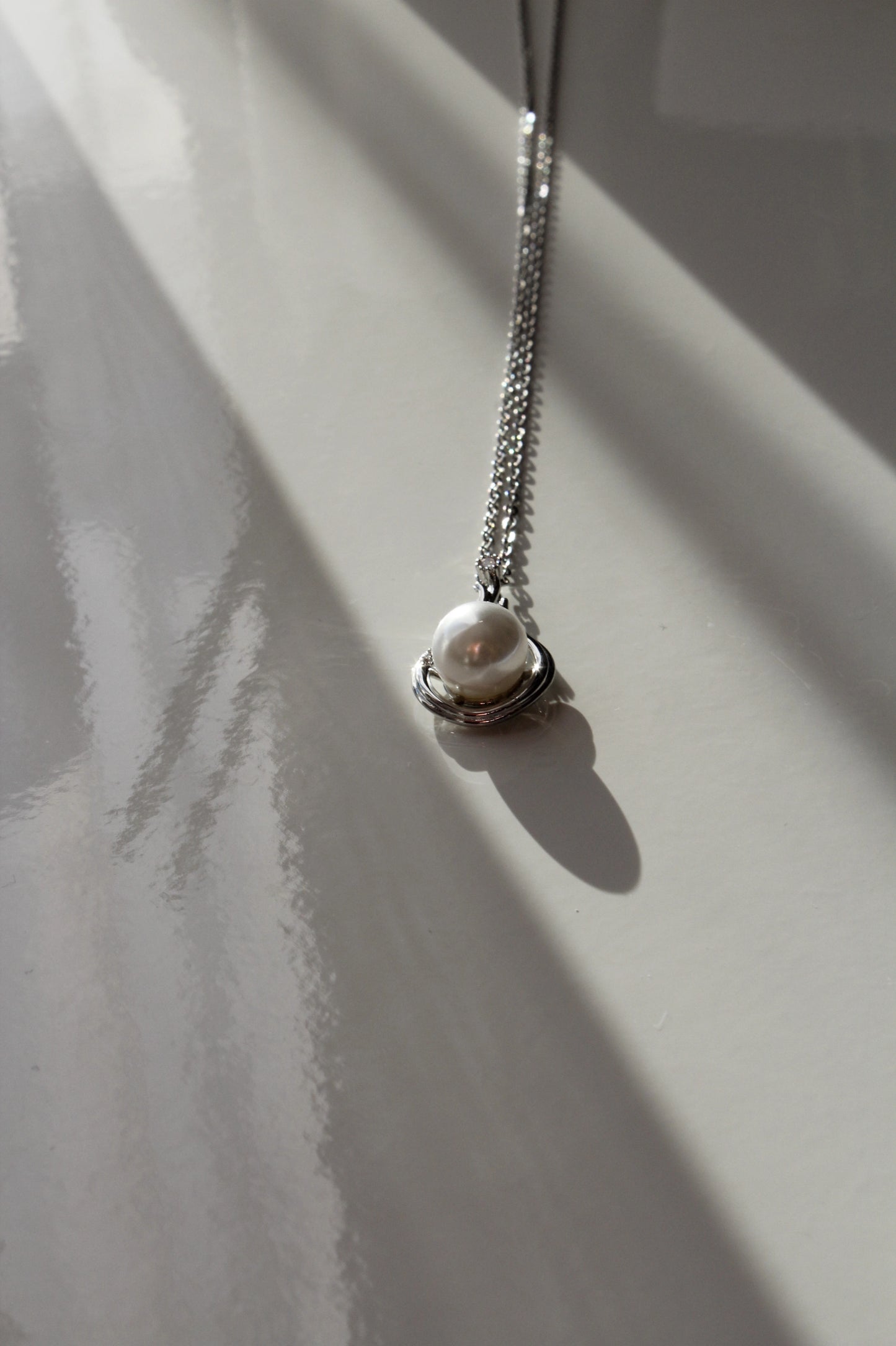 925 Silver Plated Freshwater Pearl Large Water Drop Pendant Necklace