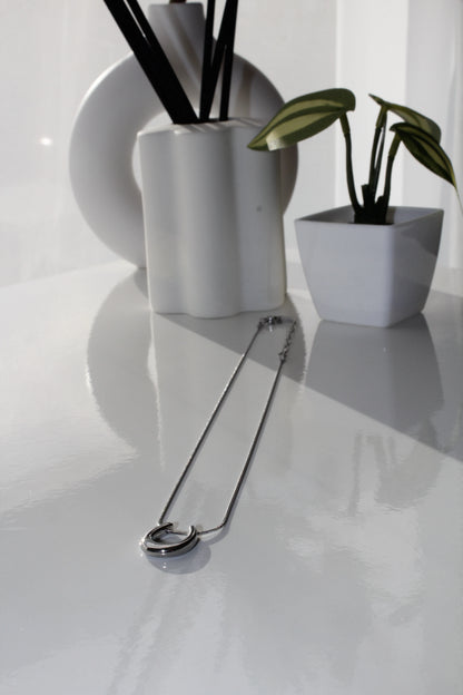 U shaped Silver necklace