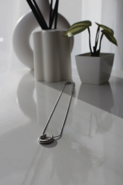 U shaped Silver necklace