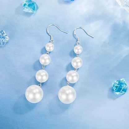 Pearl Drop Dangle Hook Earrings | 4 Freshwater Pearl Drop Earring 925 Sterling Silver