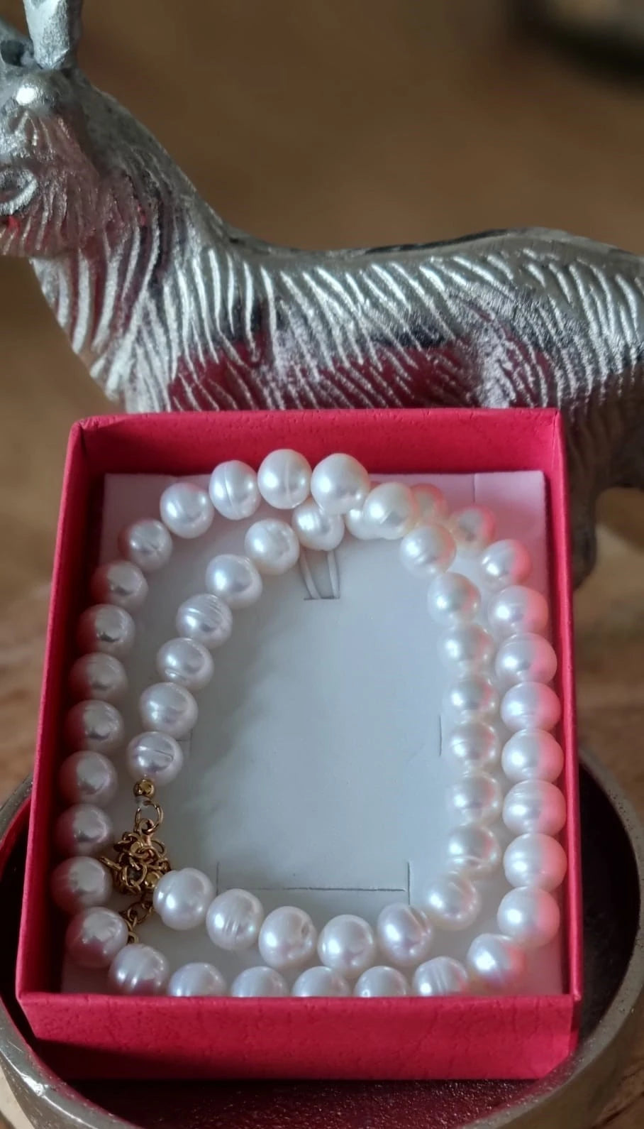Pearl Bead Necklace | 8mm Round Pearl String Beads Choker for Women