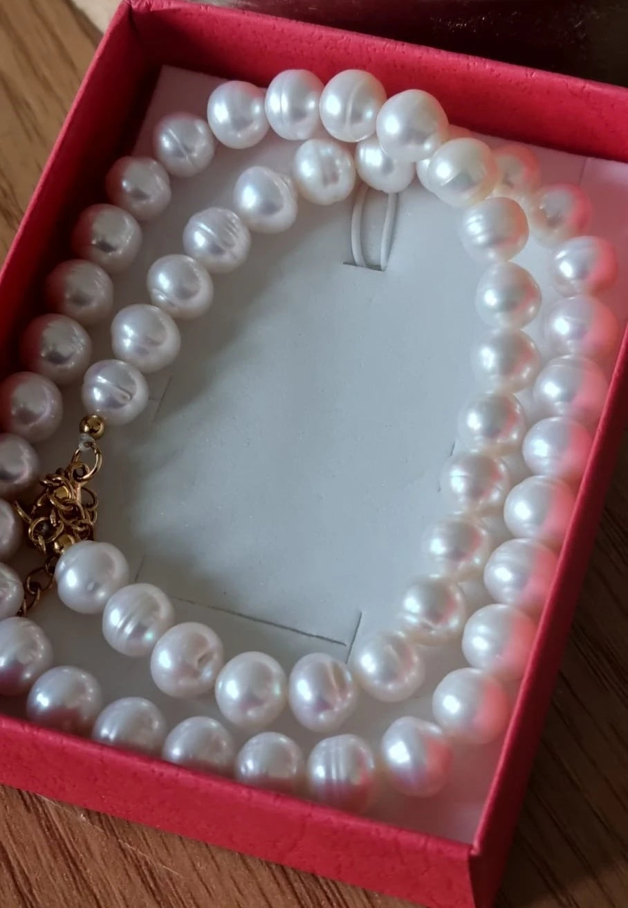 Pearl Bead Necklace | 8mm Round Pearl String Beads Choker for Women