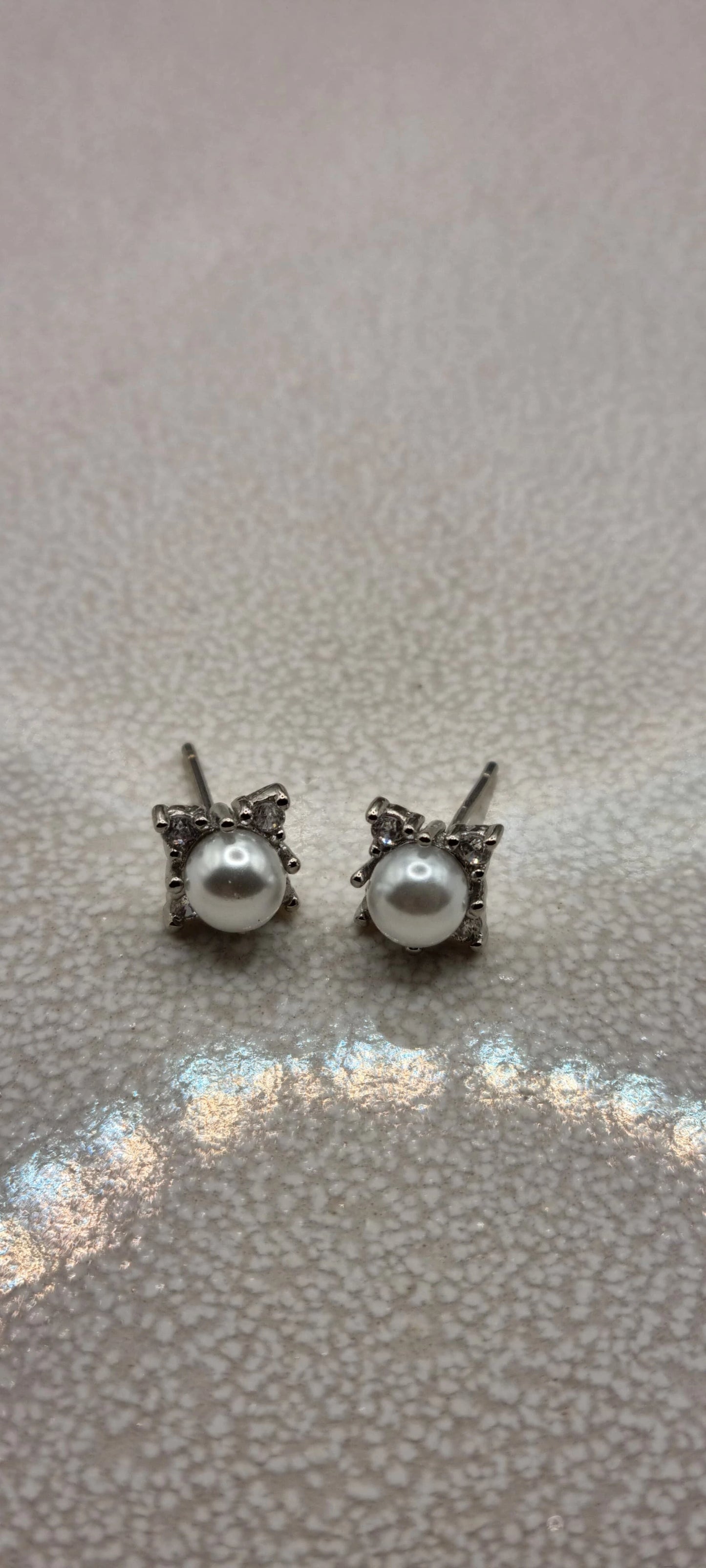 925 Sterling Silver Square Pearl Stud Earrings