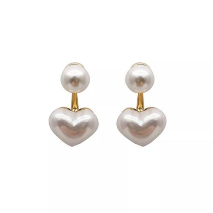 Pearl Heart Jacket Earrings – Elegant Back Lock Design | Unique Gift-Ready Jewellery