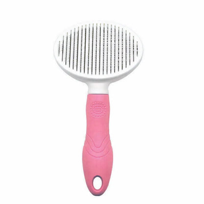 Pet Dog Self Cleaning Slicker Brush | Cat Hair Grooming Comb Cleaner