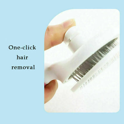 Pet Dog Self Cleaning Slicker Brush | Cat Hair Grooming Comb Cleaner