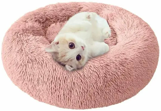 Pet Donut Beds for Cat and Small Dog | Fluffy Dog Bed Cuddle with Anti-Slip & Water-Resistant Bottom