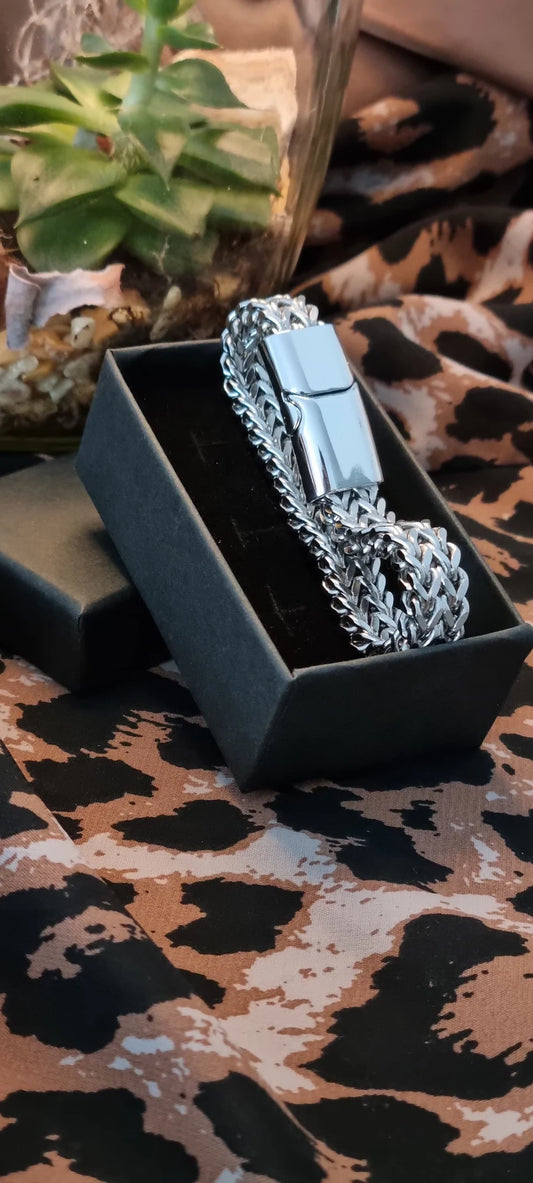 Mens Silver Bracelet | Cuban Chain Bracelet for Mens | Stainless Steel Cuban Curb Chain Bracelet