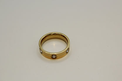 Gold Cubic Zirconia Elegant Design Ring