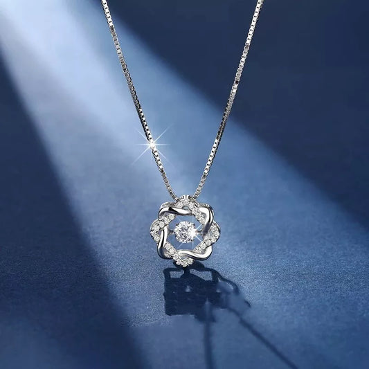 Swirl Clover Pendant 925 Sterling Silver Necklace
