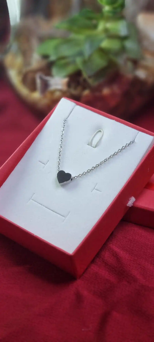 Tiny Heart Pendant | Heart Charm Necklaces | Tiny Heart Jewellery Silver Chain