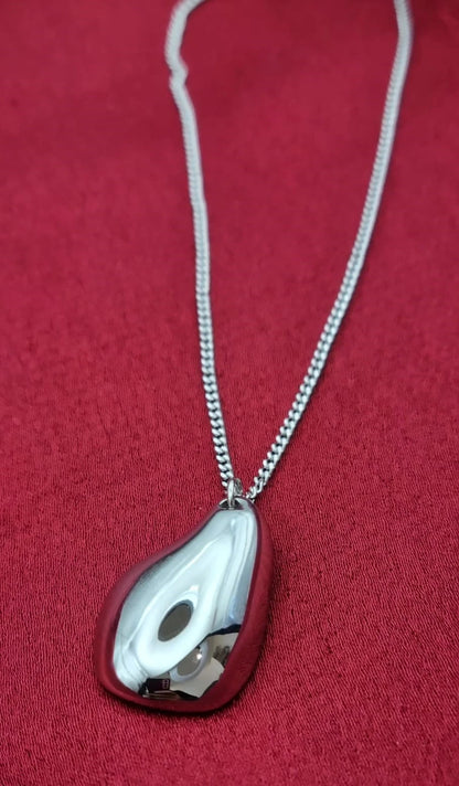 Waterdrop Silver Earring Necklace Set for Women | Teardrop Earring Necklace Set