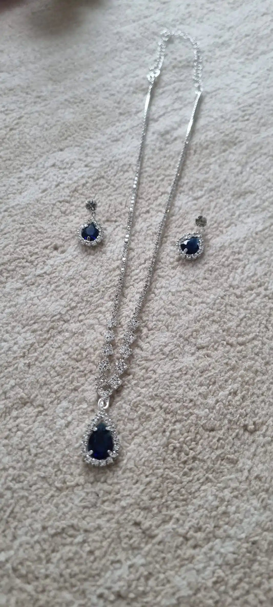 Women's Droplet Necklace and Earring Set | Banquet Party Jewelry | Claw Chain Series