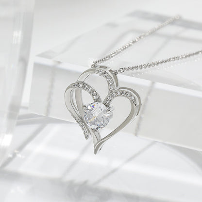 Heart Necklace with Rhinestones