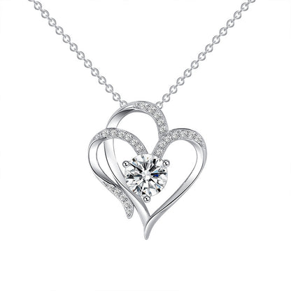 Heart Necklace with Rhinestones