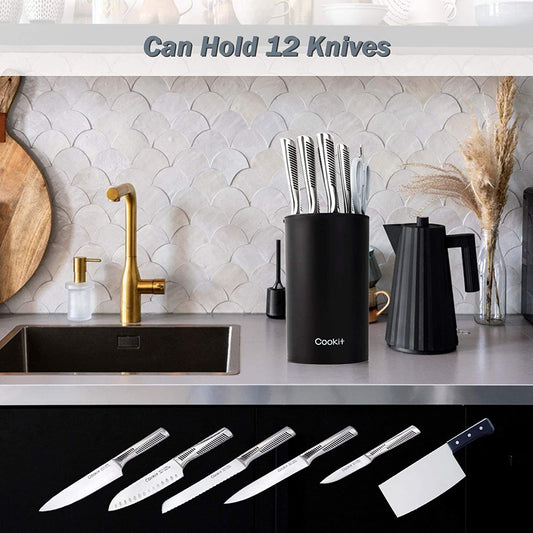 Universal Knife Block Holder without Knives for Kitchen with Scissors Slot