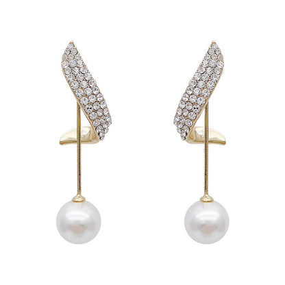 925 Silver beautiful pearl wing stud earring set