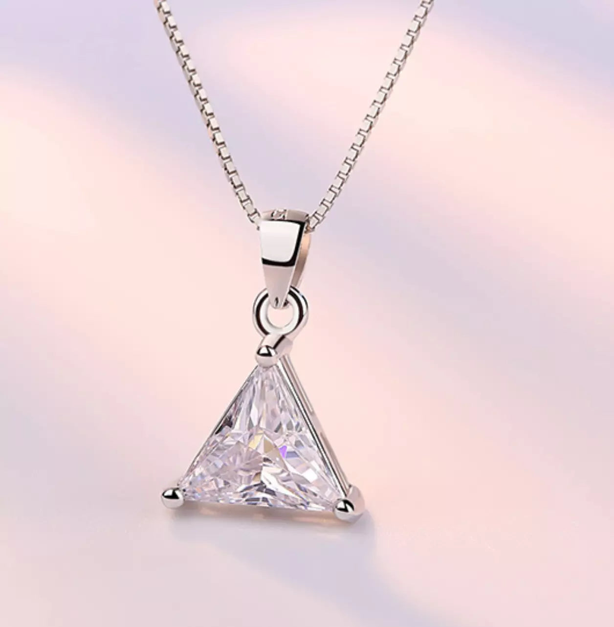 Crystal Triangle Pendant Necklace