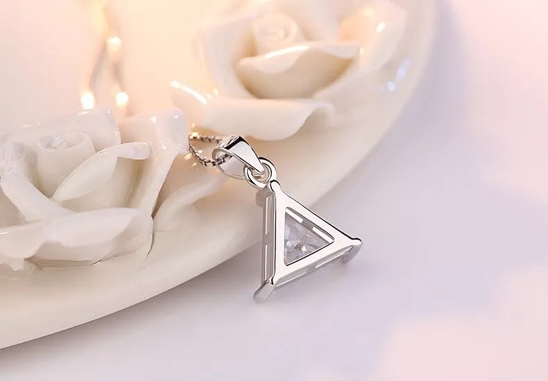Crystal Triangle Pendant Necklace