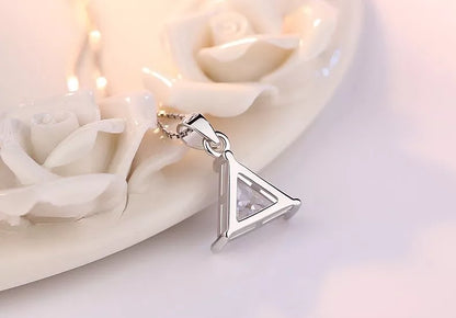 Crystal Triangle Pendant Necklace
