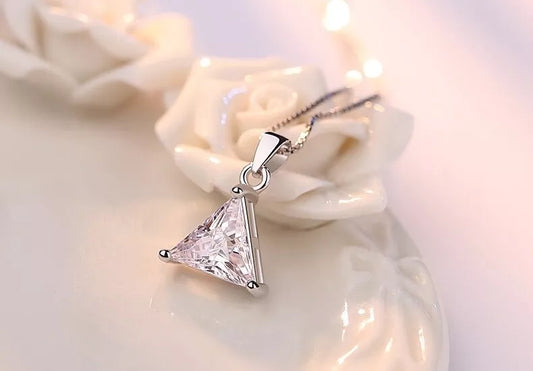 Crystal Triangle Pendant Necklace